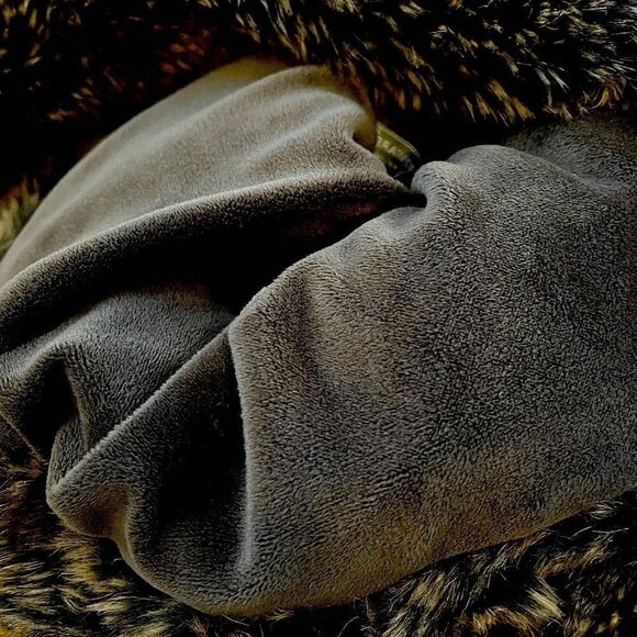 RH Luxe Faux Fur Infinity Scarf in Sable - Picture 5 of 5